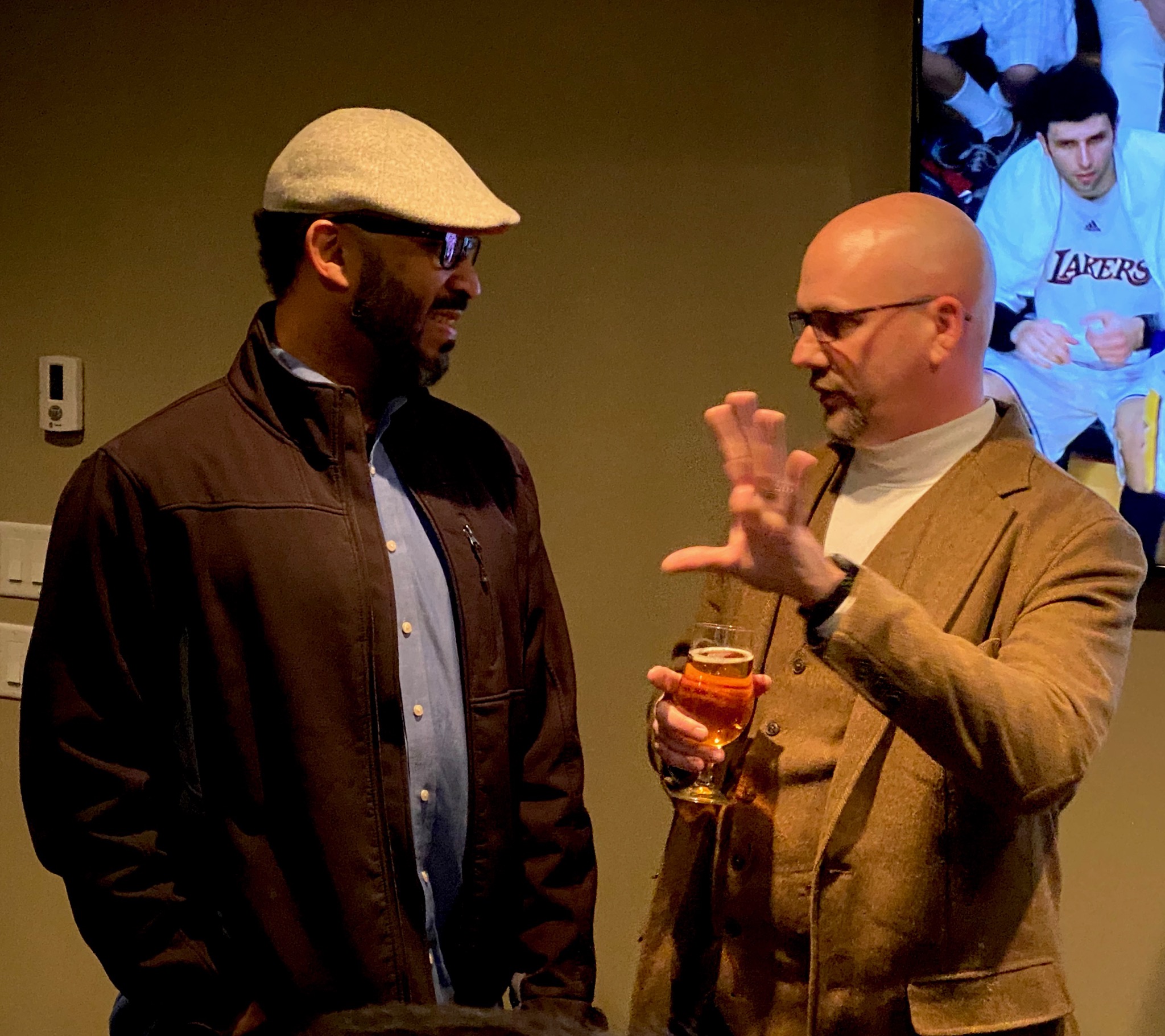 Hoeppel at a staff gathering